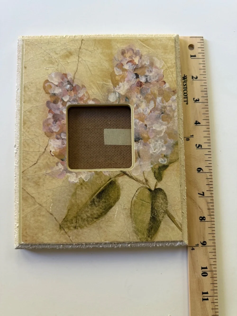 Vintage Pier 1 Cheri Blum Lilac on Cracked Linen Picture Photo Frame